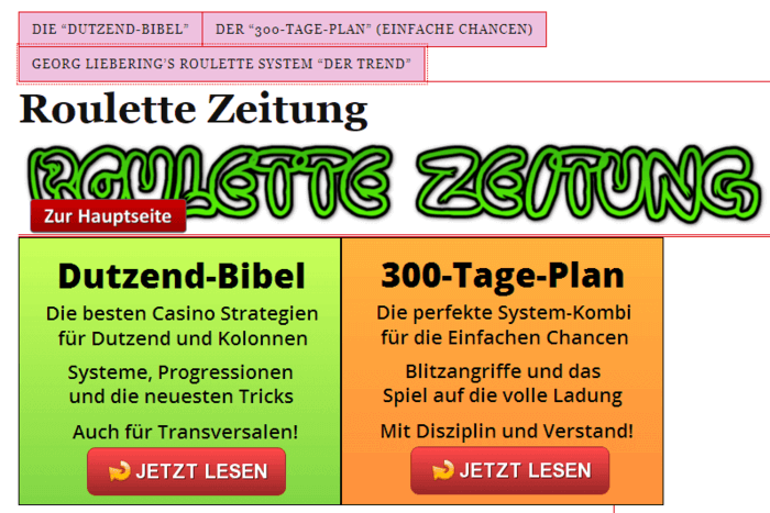 Roulette Zeitung von Leopold Friesen
